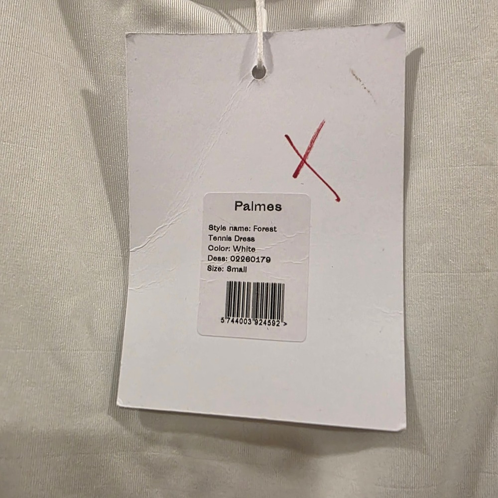 Palmes Forest PTFO Tennis Dress Small White Green Pleated Racerback Preppy NWT - Picture 4 of 11